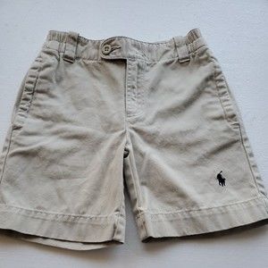 Polo Ralph Lauren Boy's Stretch Twill Shorts Basic Sand/Khaki Elastic Size 5? **